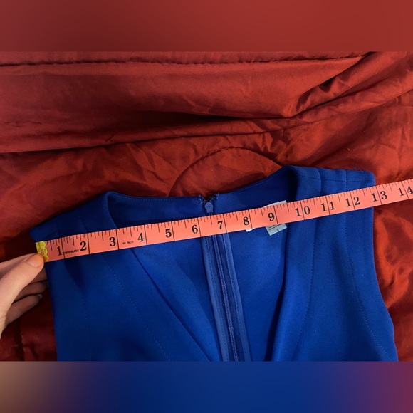 Blue Calvin Klein Ruffle Dress Size 8 - Picture 6 of 9